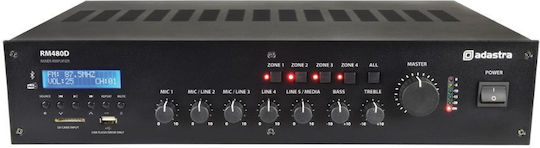Adastra RM480D Integrated PA Amplifier 5 Channels 480W/100V Equipped with USB