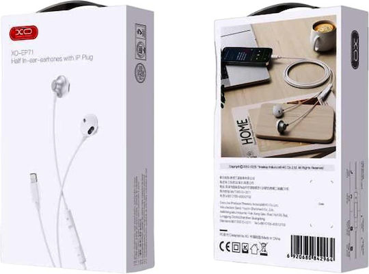 XO EP71 In-Ear Freisprecheinrichtung Kopfhörer mit Stecker Blitzschlag Weiß