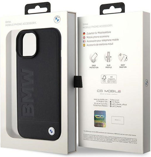 BMW Signature Logo Imprint Back Cover Πλαστικό Μαύρο (iPhone 15)