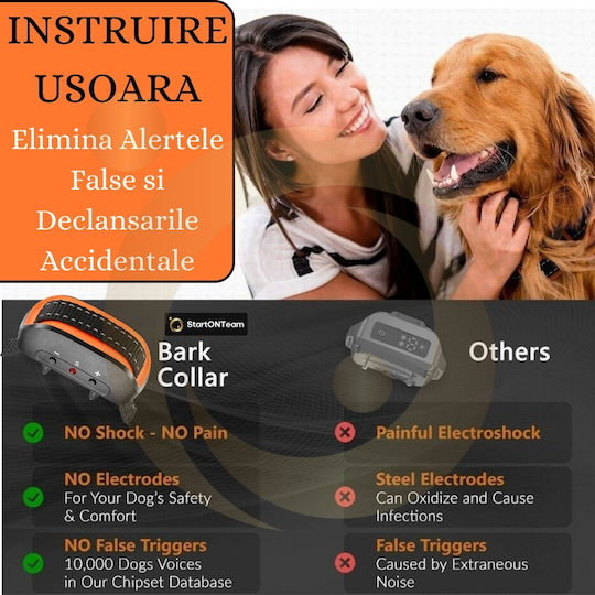 Dog Training Shock Collar Anti Barking Orange