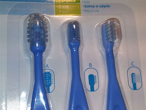 Babyono Babyono Children's & Baby Manual Toothbrush Set 3 Pieces Blue
