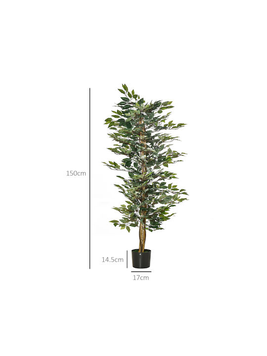 HomCom Künstliche Pflanze in Blumentopf Grün 150cm 1Stück