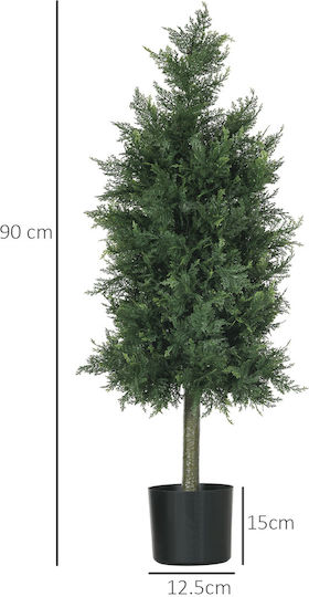 Künstliche Pflanze im Töpfchen Grün 38cm HomCom
