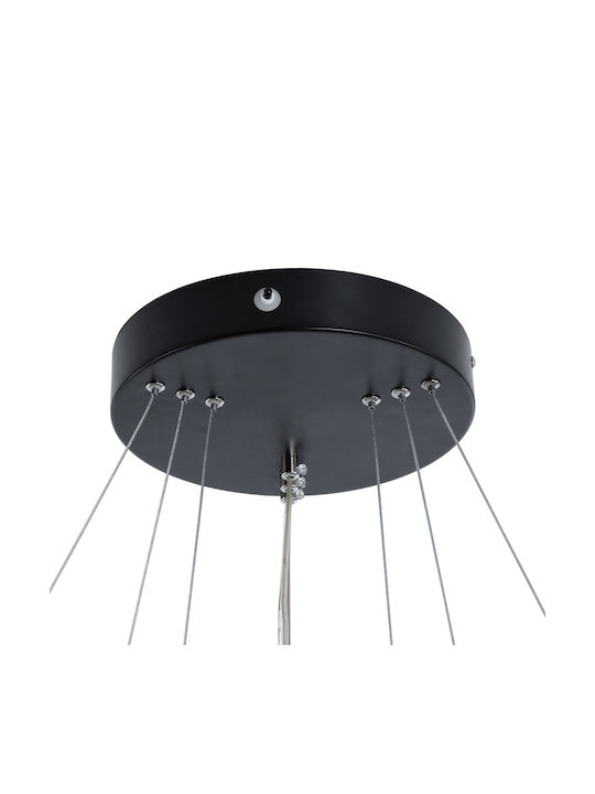 GloboStar Diamond Κρεμαστό Φωτιστικό Μαύρο LED με Ρυθμιζόμενο Λευκό Φως 94.5x68.5εκ.