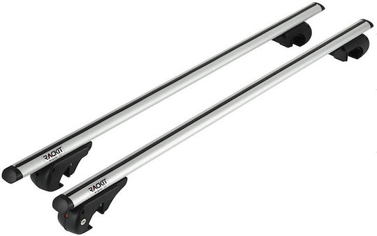 Bare De Acoperiș Din Aluminiu 120 Cm Universal 2014+ Pentru Mașini Cu Bare De Acoperiș Originale Cu Picioare Pentru Portbagaj De Acoperiș Și Blocare Argintii