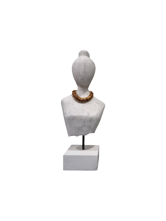 Inart Decorative Bust made of Wood 18x12x43cm 1pcs