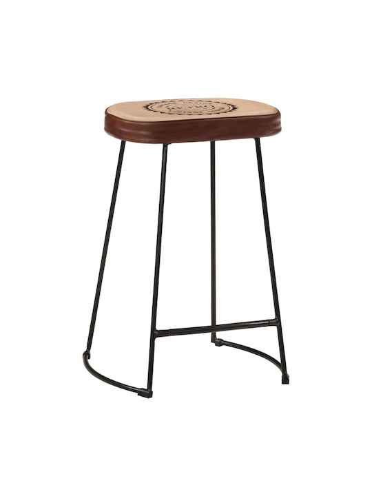 Stool Bar Upholstered with Leatherette Dark Brown 2pcs 41x29x62cm