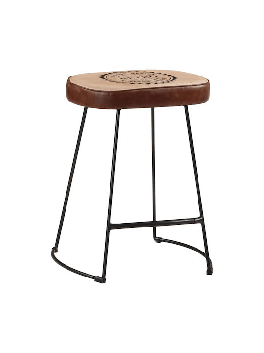 Stool Bar Upholstered with Leatherette Dark brown 2pcs 40x29.5x53cm