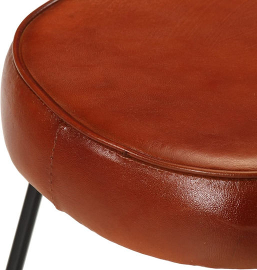 Hocker Bar Gepolstert mit Kunstleder Dark Brown 2Stück 40x29.5x53cm