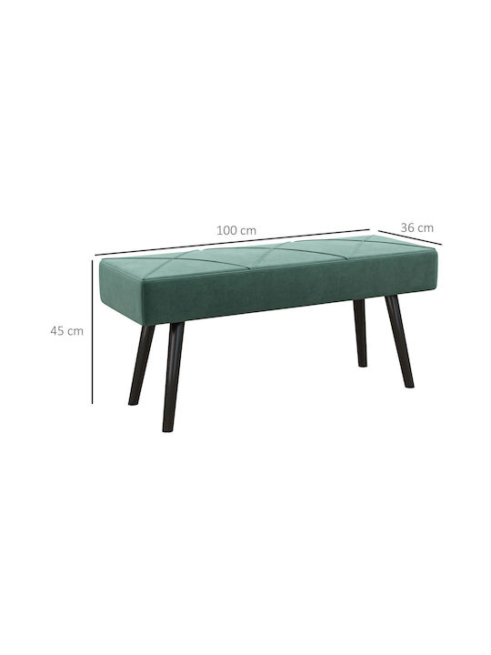 Taburet Tapițat Cu Țesătură Verde Și Negru 100x36x45cm