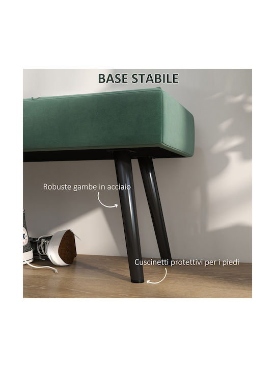 Taburet Tapițat Cu Țesătură Verde Și Negru 100x36x45cm