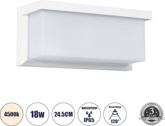 GloboStar Cityscape Lampă De Tavan Led 18W 4500K 23.5x11x10cm Etanșă