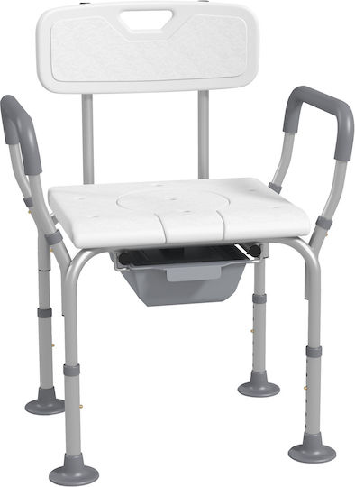 HomCom Scaun de toaletă cu spătar 713-136V00WT