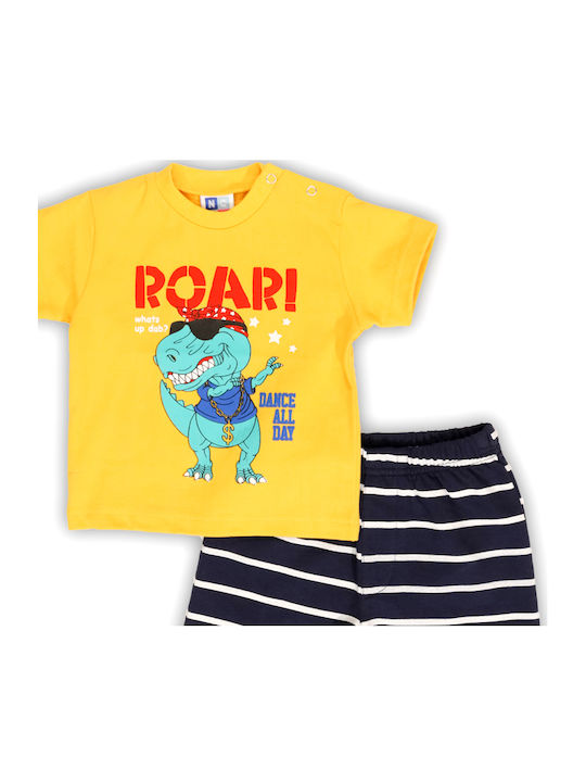 New College Kids Set with Shorts Summer 2pcs yellow