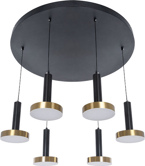 GloboStar Zane Deckenleuchte 80cm Schwarz mit Integrierter LED und Fernbedienung