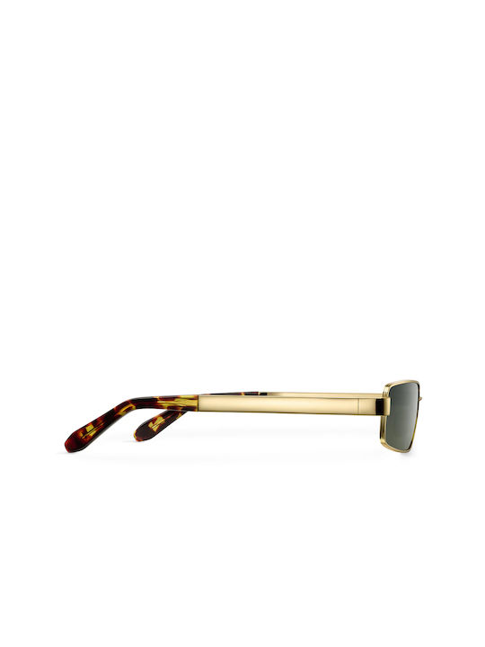 Meller Jelani Unisex Sunglasses with Gold Metallic Frame and Green Polarized Lens JE-GOLDOLI