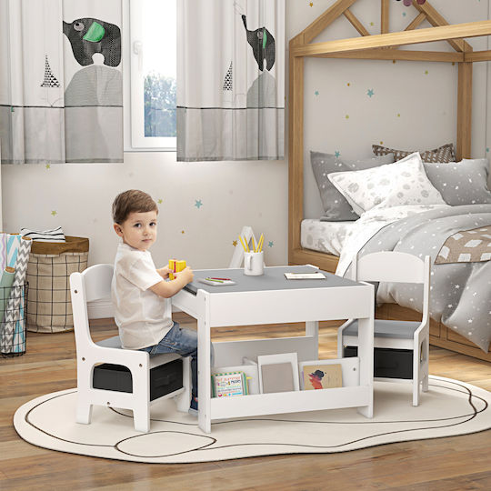 Kinder Tischset mit Stühlen Gray HomCom