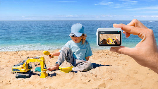 GO 3S 64GB Екшън Камера 4K Ultra HD 360° Подводна Стандартна с Екран 2" и Wi-Fi Арктическо Бяло