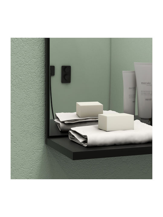 HomCom Καθρέπτης Μπάνιου με Ράφι 45x15cm Μαύρος