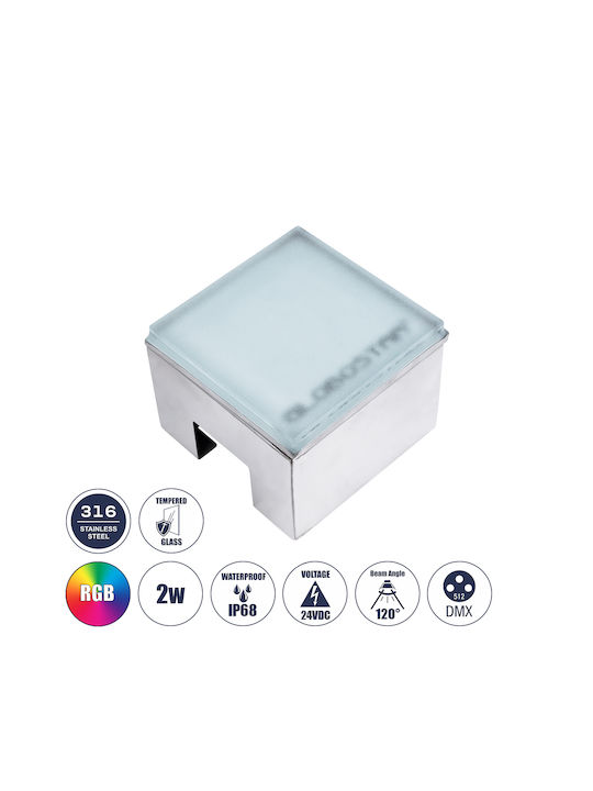 GloboStar Σποτ Δαπέδου LED 2W 8x10cm