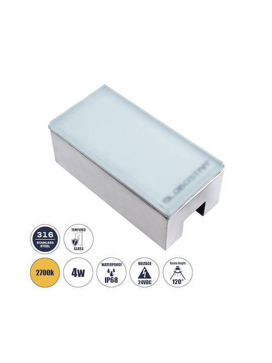 GloboStar Σποτ Δαπέδου LED 4W 8x10cm GloboStar Σποτ Δαπέδου LED 4W 8x10cm