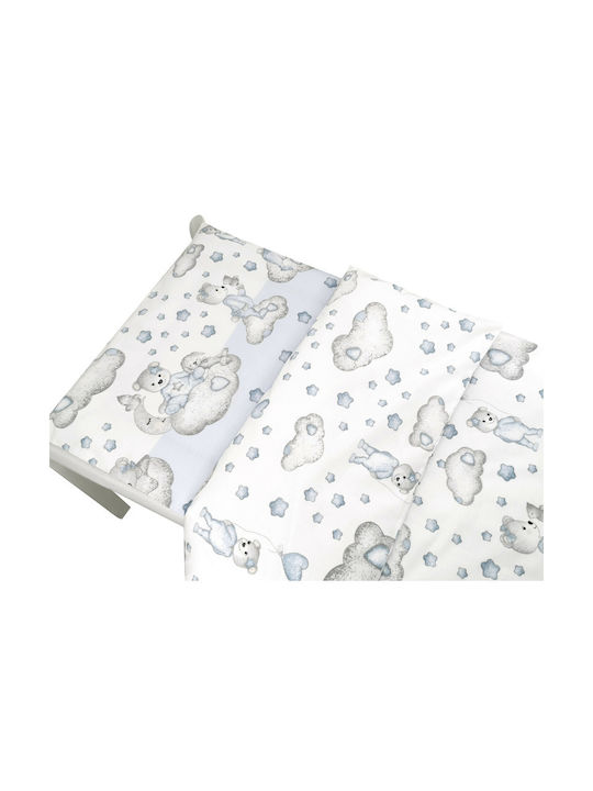 Qmini Baby Bettbezug Set mit Kissenbezug Blue 140x200cm.