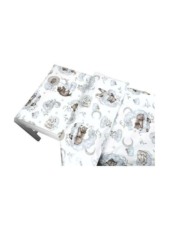 Qmini Baby Bettbezug Set mit Kissenbezug Blue 140x200cm.