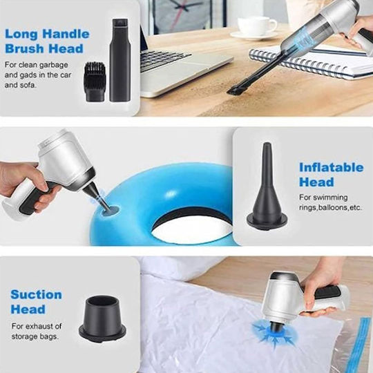 Car Handheld Vacuum Dry Vacuuming with Power 120W Rechargeable 12V Green