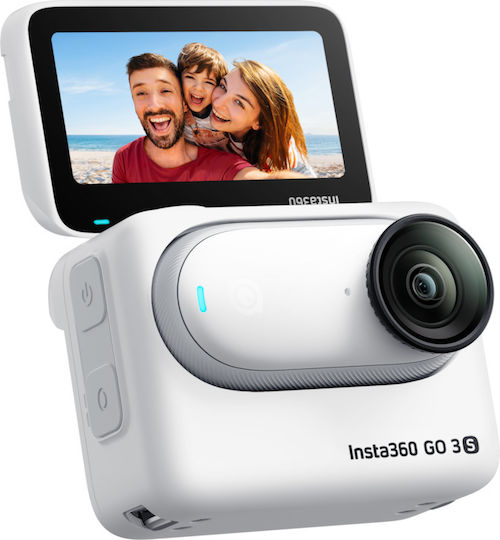 GO 3S 64GB Екшън Камера 4K Ultra HD 360° Подводна Стандартна с Екран 2" и Wi-Fi Арктическо Бяло