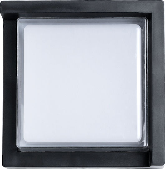 GloboStar Apex Square Wall-Mounted Outdoor Ceiling Lamp LED IP65 10W with Natural White Light 17x17x9cm