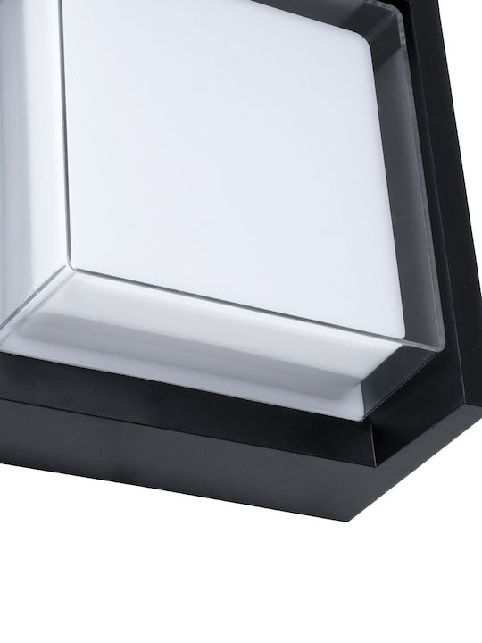 GloboStar Apex Square Wall-Mounted Outdoor Ceiling Lamp LED IP65 10W with Natural White Light 17x17x9cm