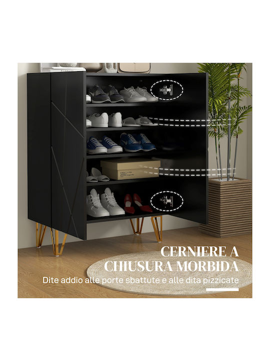 Wooden Shoe Organizer Black 72x31.5x95cm