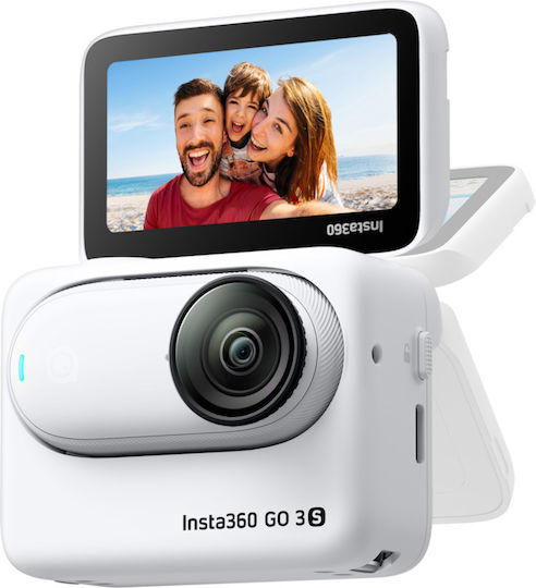 Insta360 GO 3S Standard Edition 128GB Action Camera 4K Ultra HD 360° Capture Underwater with Screen 2" and Wi-Fi White