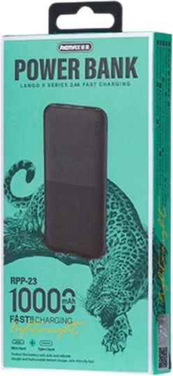 Remax RPP-23 Lango II Power Bank 10000mAh with USB-A Port and USB-C Port Black