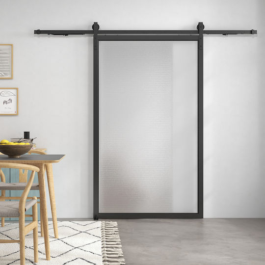 HomCom Mecanism Pentru Ușă Glisantă 244cm Negru
