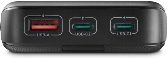 HAMA PD 10 Power Bank 10000mAh με Θύρα USB-A και 2 Θύρες USB-C Power Delivery / Quick Charge 3.0 Anthracite