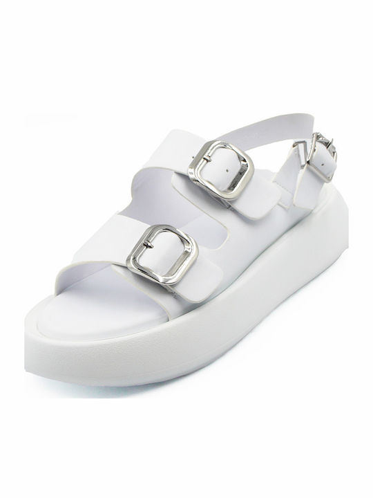 Women's Flat Sandals in White Color