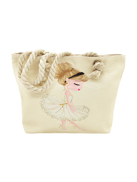 Gift-Me Kids Bag Beach Bag Beige 30cmx24cmx10cmcm