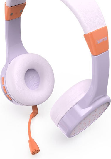 HAMA Teens Guard II Wireless On Ear / Over Ear Multimedia Headphone with Microphone Bluetooth / USB-C Purple