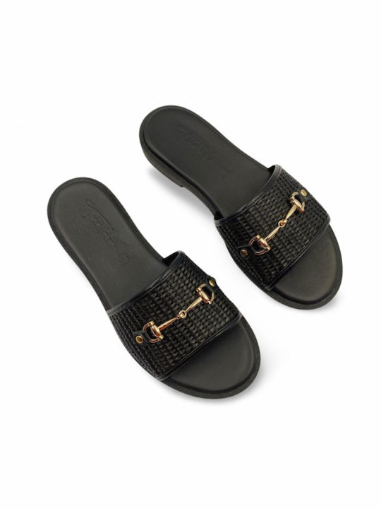 Step Shop Leather Women's Sandals Black