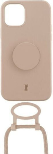 Just Elegance PopGrip Back Cover Σιλικόνης Μπεζ (iPhone 12 / 12 Pro)