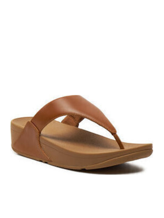 Lulu I88 Flip Flops With Platforms In Brown Colour