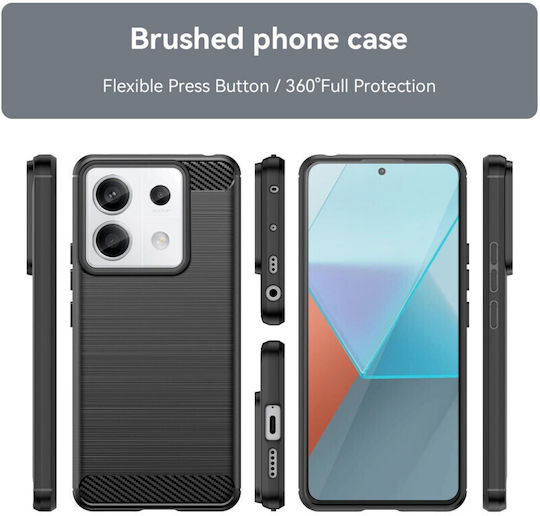 Hurtel Carbon Back Cover Σιλικόνης Μαύρο (Redmi Note 13 Pro+)