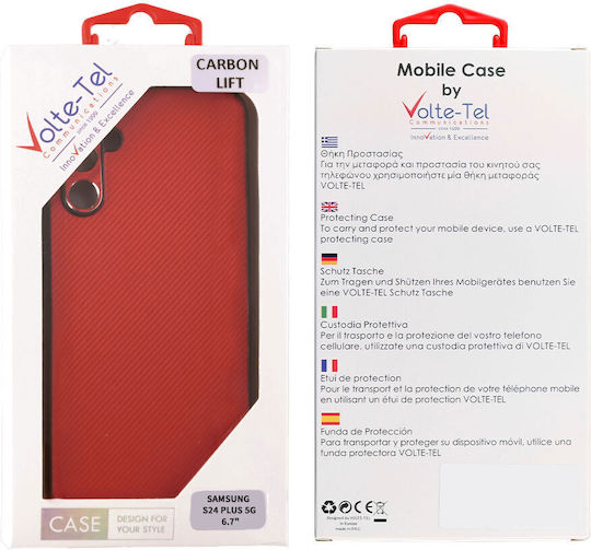 Volte-Tel Carbon Lift Back Cover Σιλικόνης Κόκκινο (S24+ PLUS 5G (Samsung))