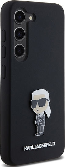 Karl Lagerfeld Ikonik Metal Pin Back Cover Silicone Black (Galaxy S23)