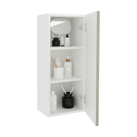 Zaria Cabinet de baie L30xA22xÎ72cm Glossy Grey/Alb