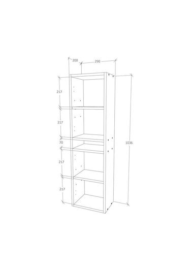 Zed Bathroom Cabinet L29xW22xH104cm Glossy Grey/Alb