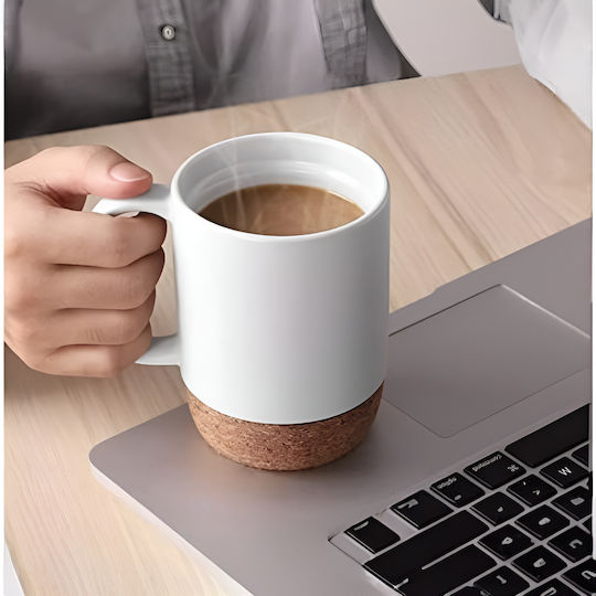 Quasar Κούπα Κεραμική με Καπάκι Λευκή 400ml 4τμχ