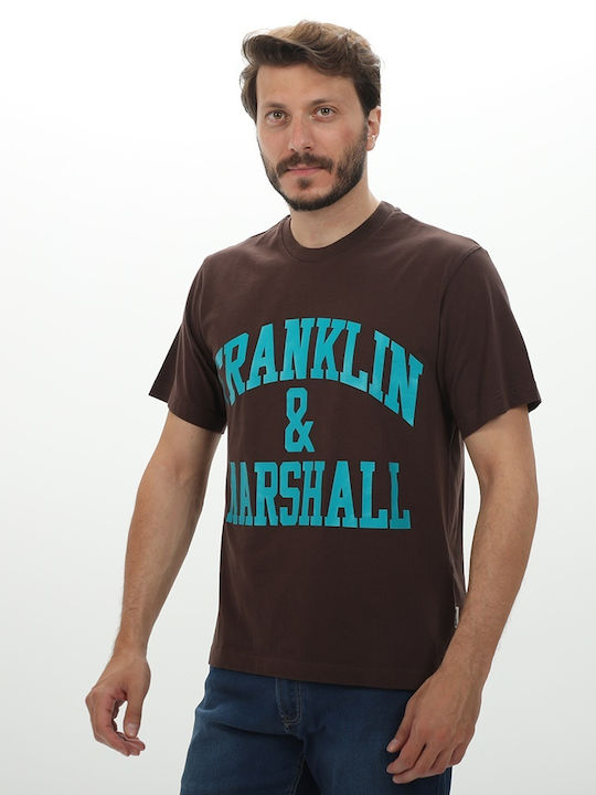 Franklin & Marshall Ανδρικό T-shirt Κοντομάνικο Καφέ