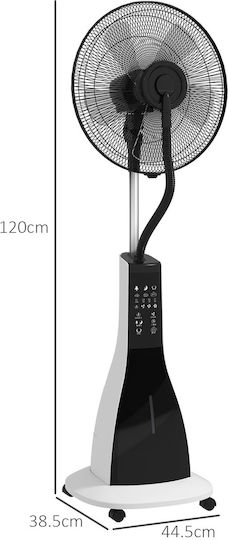 HomCom Misting Fan Diameter 44.5cm with Remote Control Black